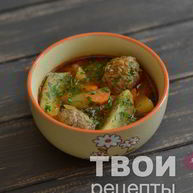 Рецепт Картофеля в томатном соусе с фрикадельками