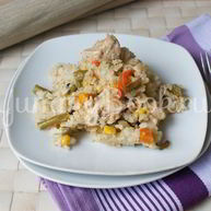 Рецепт Бурого риса с мясом и овощами в мультиварке