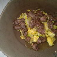 Рецепт Чечевицы с кабачком, чеснок с сердцем кролика