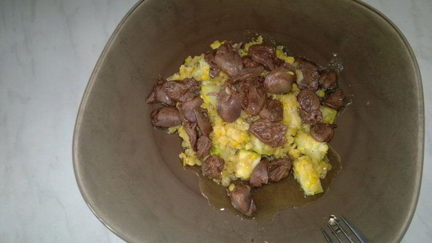 Рецепт чечевицы с кабачком, чеснок с сердцем кролика