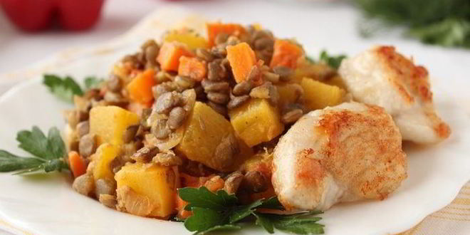 Рецепт чечевицы с тыквой