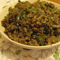 Рецепт Дикого риса со стручковой фасолью и луком-пореем