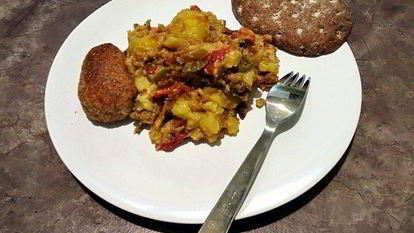 Рецепт Картофеля с кабачками в духовке