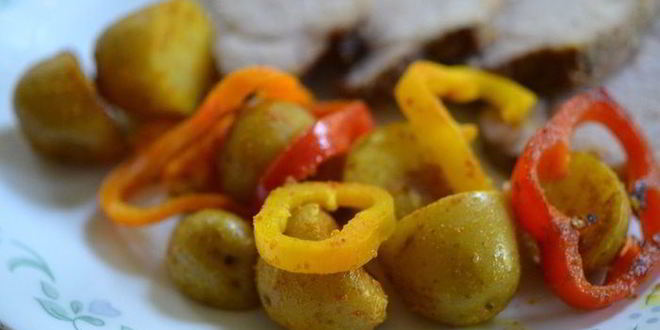 Рецепт картофеля со сладким перцем