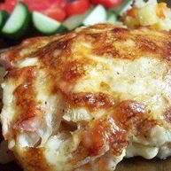 Рецепт Картофеля в сметане, с ветчиной и сыром