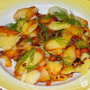 Рецепт Картофеля, жаренного с лисичками