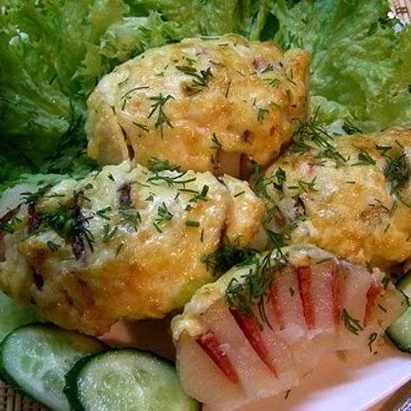 Рецепт Картошки с колбасой и сыром в духовке