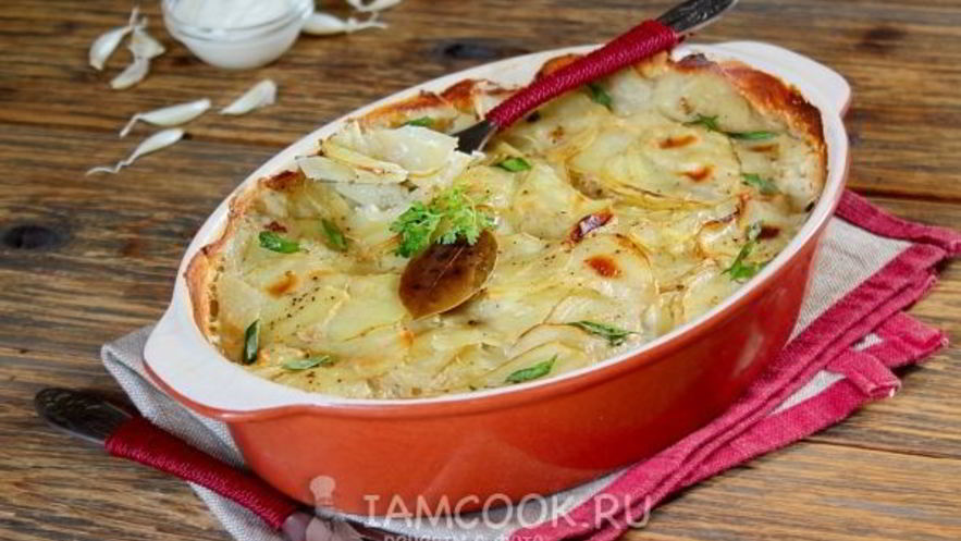 Рецепт картошки с майонезом и чесноком в духовке