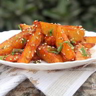 Рецепт Хрустящей жареной картошки с медом и специями