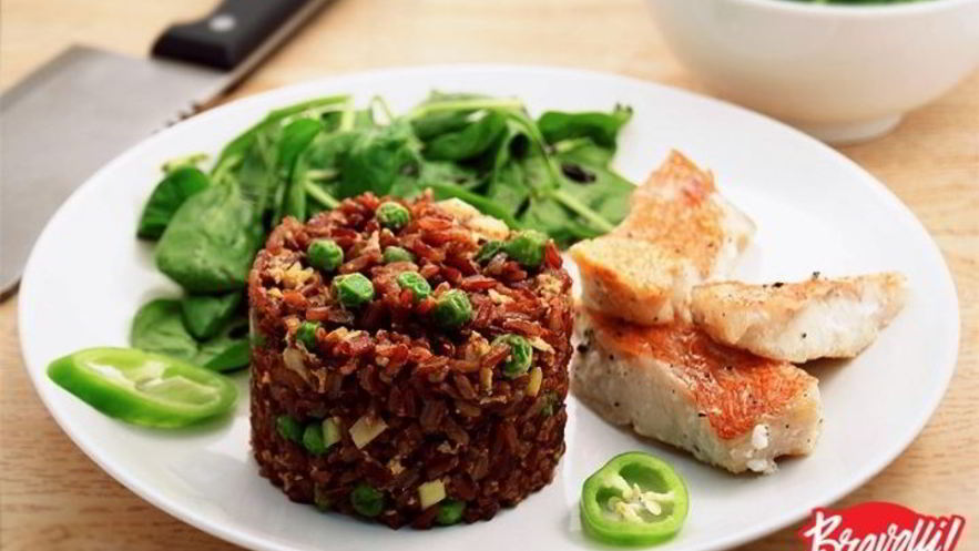 Рецепт красного риса с рыбой