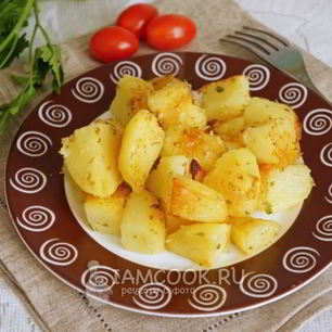 Рецепт Обжаренного картофеля с чесноком
