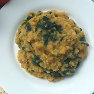 Рецепт Пряной чечевицы со шпинатом