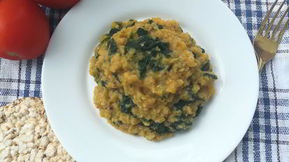 Рецепт Пряной чечевицы со шпинатом