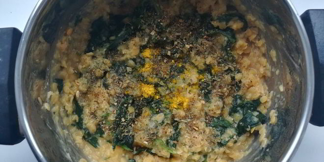 Рецепт пряной чечевицы со шпинатом