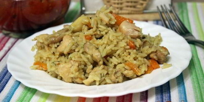 Рецепт риса курицей лимонный аромат в мультиварке