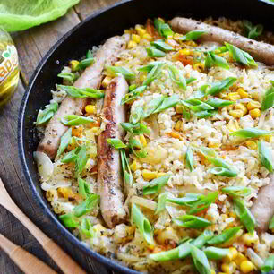 Рецепт Риса с куриными колбасками