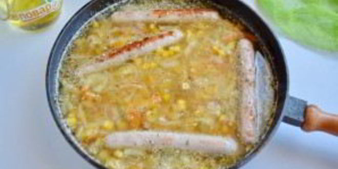 Рецепт риса с куриными колбасками