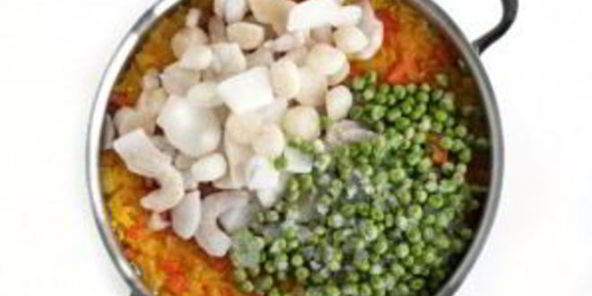 Рецепт риса с морепродуктами и овощами