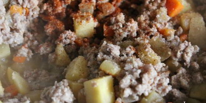 Рецепт риса с овощами и мясным фаршем