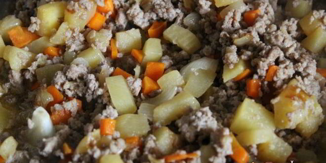 Рецепт риса с овощами и мясным фаршем