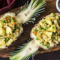 Рецепт Жареного риса с ананасом и свининой