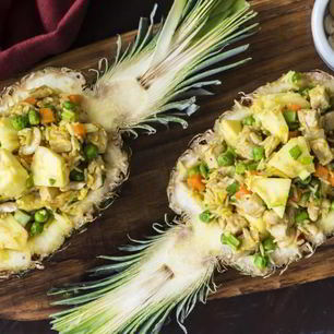 Рецепт Жареного риса с ананасом и свининой