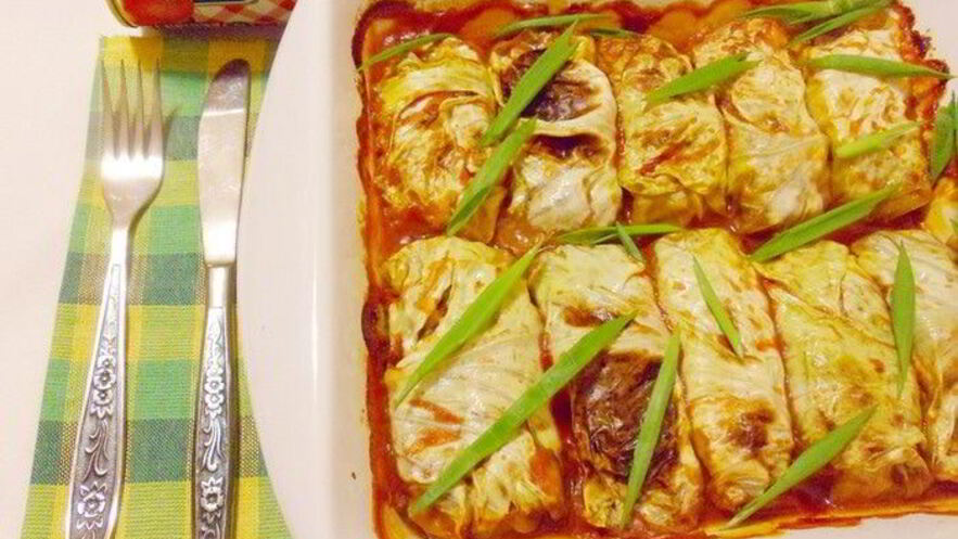 Рецепт голубцов с консервированной фасолью и грибами