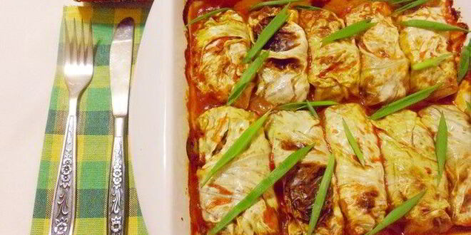 Рецепт голубцов с консервированной фасолью и грибами