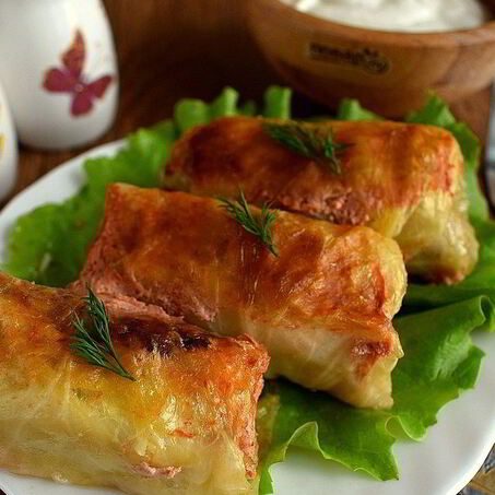 Рецепт Голубцов в духовке со сметаной