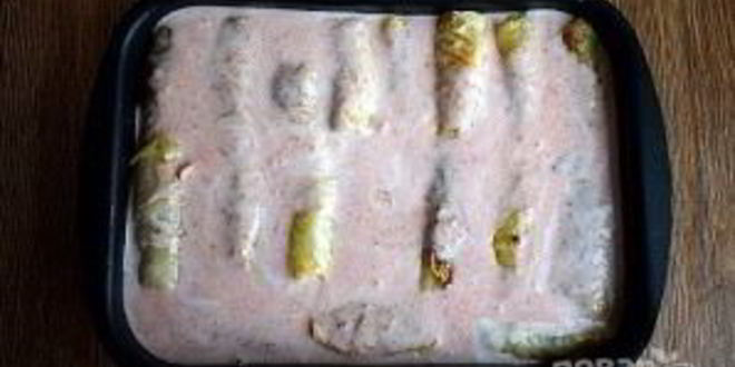 Рецепт голубцов в духовке со сметаной