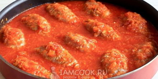 Рецепт ленивых голубцов с подливкой в духовке