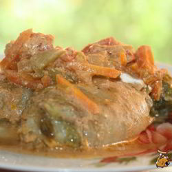 Рецепт Весенних голубцов из фарша со свежей зеленью