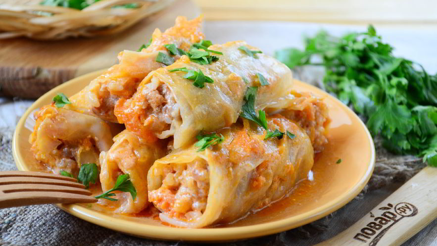 Рецепт запеченных голубцов в сметане и кетчупе