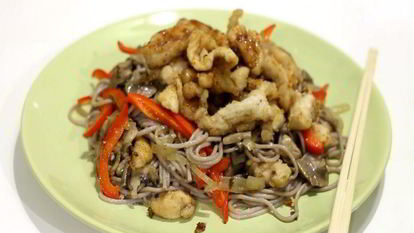 Рецепт Гречневой лапши с курицей терияки