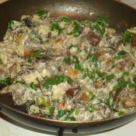 Рецепт Белых грибов, жаренных в сливках