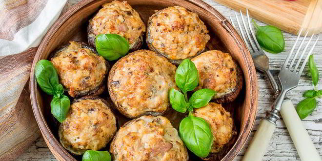Рецепт фаршированных шампиньонов с курицей