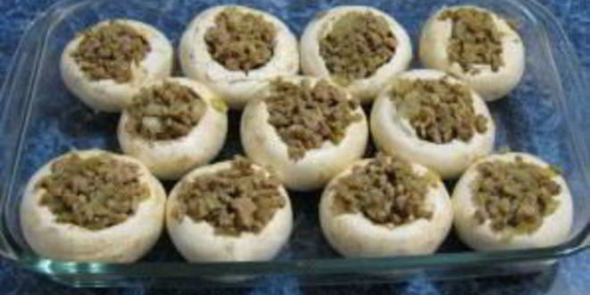 Рецепт грибов, фаршированных фаршем