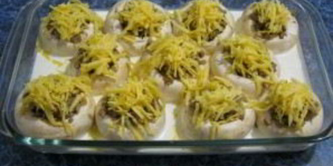 Рецепт грибов, фаршированных фаршем