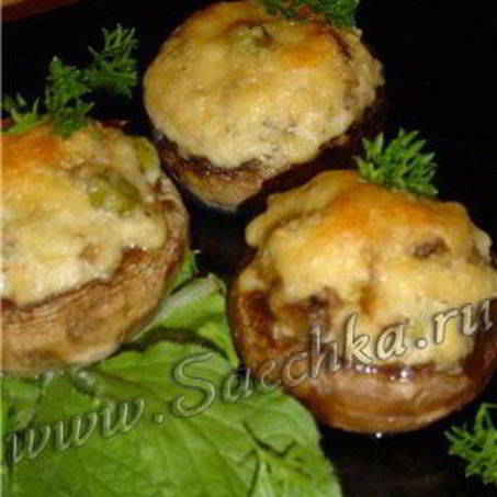 Рецепт Грибов, фаршированных сыром и курицей