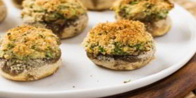 Рецепт грибов, фаршированных сыром, в духовке