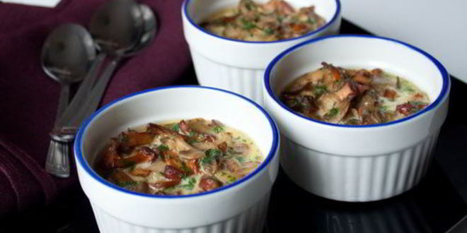 Рецепт грибов в сливочной заливке