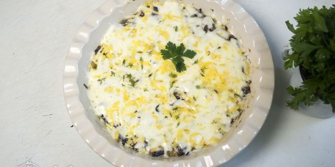 Рецепт грибов в сметане под сыром