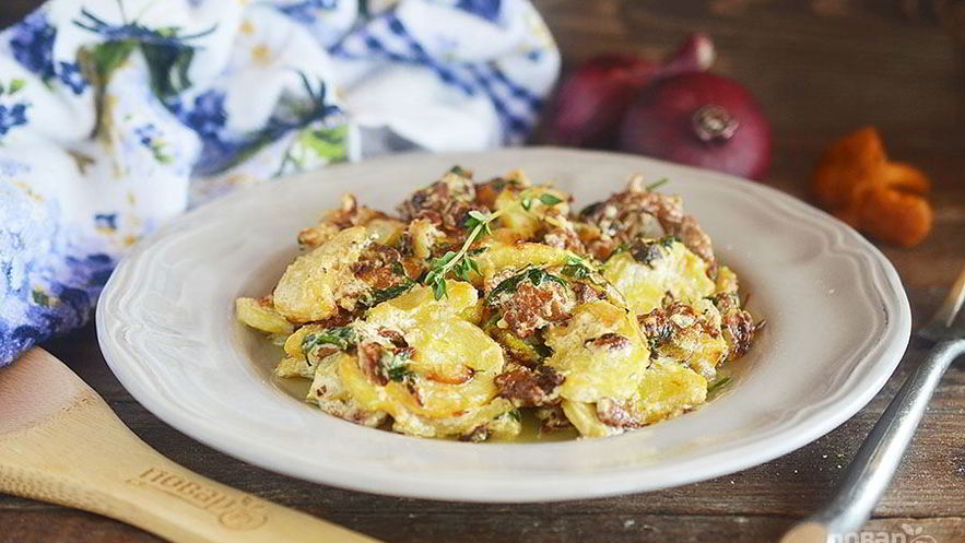 Рецепт лисичек с кабачками жареные