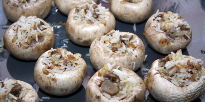 Рецепт постных фаршированных шампиньонов
