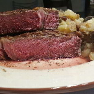 Рецепт Рибая, грибы, картошка — праздника