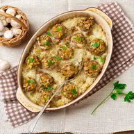 Рецепт Шампиньонов, фаршированных хрустящими бородинскими отрубями