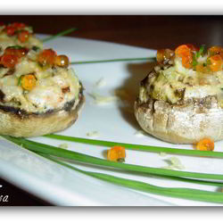 Рецепт Шампиньонов фаршированных Морское искушение