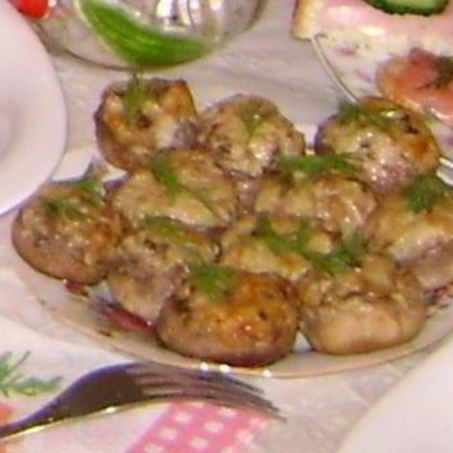 Рецепт Шампиньонов, фаршированных орешками