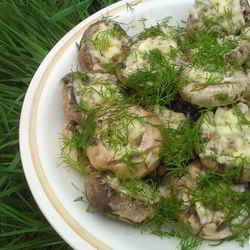 Рецепт Шампиньонов на мангале