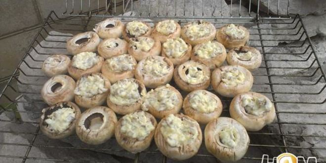 Рецепт шампиньонов на мангале